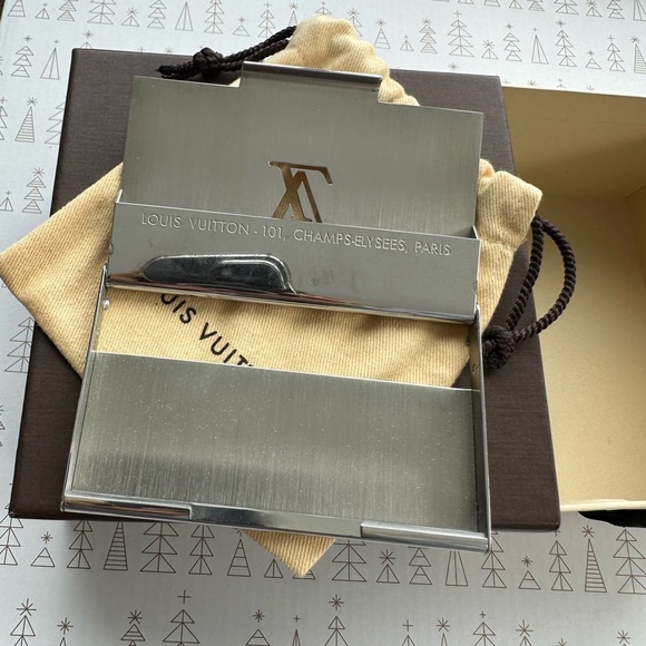 LOUIS VUITTON M65227 Porte Cult Card Case Metal Silver USED - Picture 10 of 10